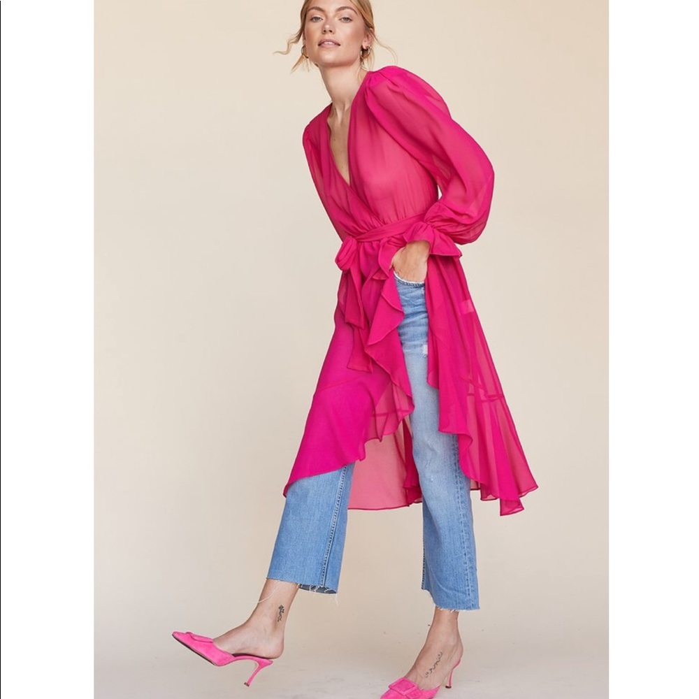 LPA Ruffle Duster In Fucshia - Picture 5 of 5
